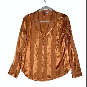 Victoria's Secret Gold Satin Pajama Top